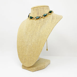 MALENA green and gold choker necklace - 