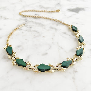 MALENA green and gold choker necklace - 