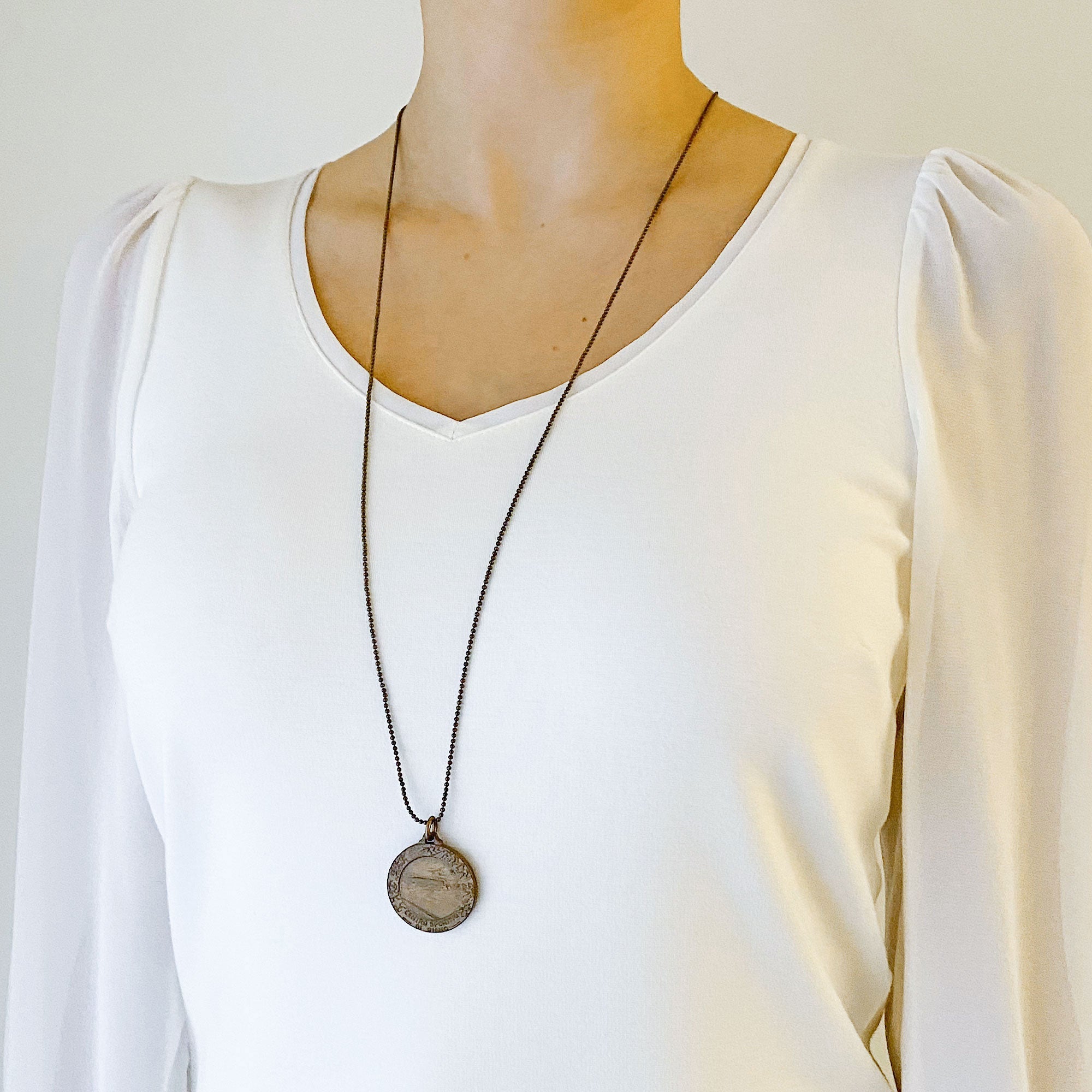 Vintage brass necklace cheap
