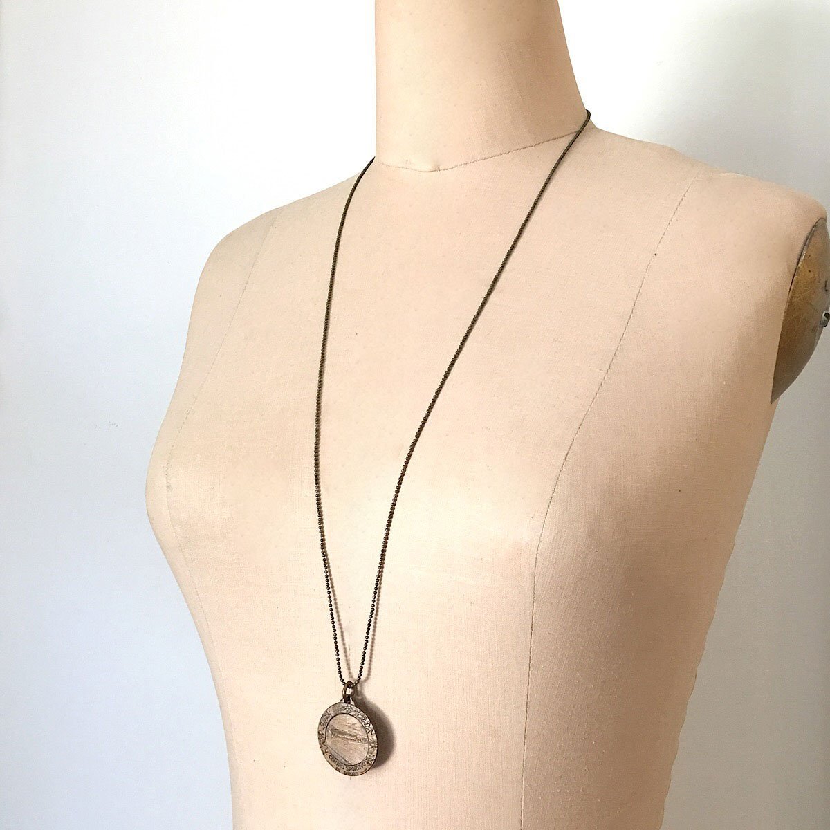 MARCO vintage Italian brass pendant necklace - 