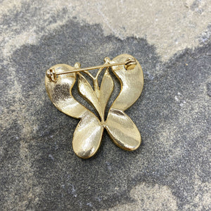MATHIAS gold butterfly brooch - 