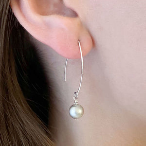 NYAH grey freshwater pearl sterling earrings - 