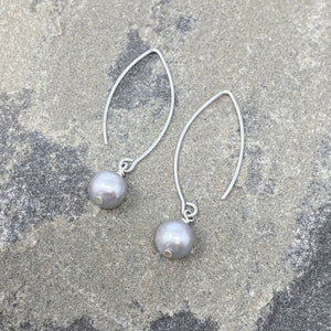 NYAH grey freshwater pearl sterling earrings - 