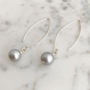NYAH grey freshwater pearl sterling earrings - 