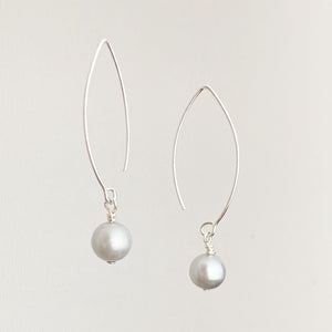 NYAH grey freshwater pearl sterling earrings - 