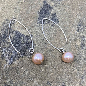 NYAH pink freshwater pearl sterling earrings - 