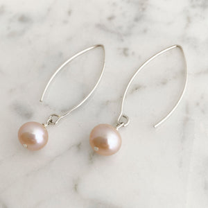 NYAH pink freshwater pearl sterling earrings - 
