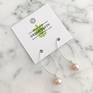 NYAH pink freshwater pearl sterling earrings - 
