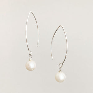 NYAH white freshwater pearl sterling earrings - 