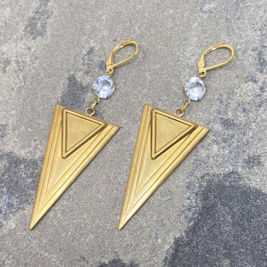 OSLO brass triangle earrings - 