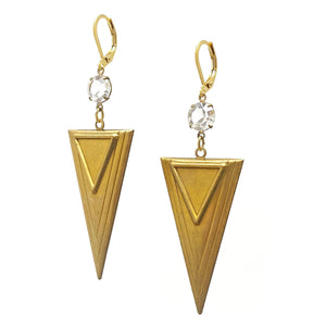 OSLO brass triangle earrings - 