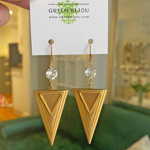 OSLO brass triangle earrings - 