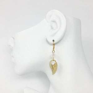 PIPER vintage leaf pendant earrings - 
