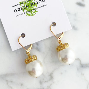 RASHIDA 18kt gold pearl earrings - 