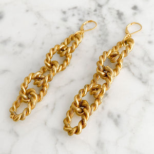 REYES statement gold chain earrings - 