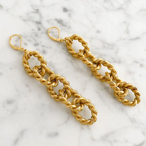 REYES statement gold chain earrings - 