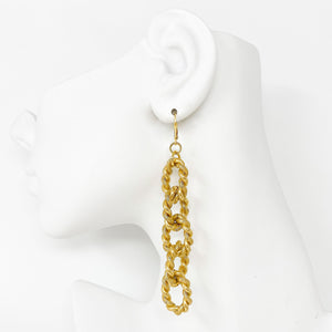 REYES statement gold chain earrings - 