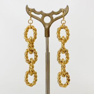 REYES statement gold chain earrings - 