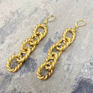 REYES statement gold chain earrings - 