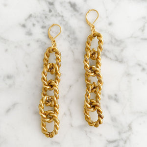 REYES statement gold chain earrings - 