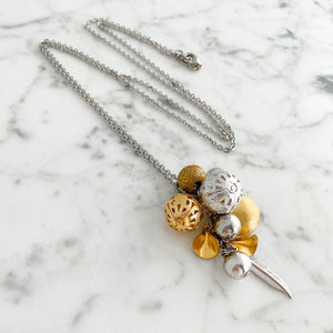 RILEY mixed metal charm necklace - 