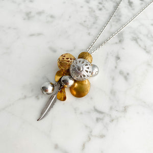 RILEY mixed metal charm necklace - 