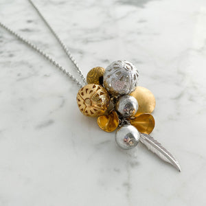 RILEY mixed metal charm necklace - 