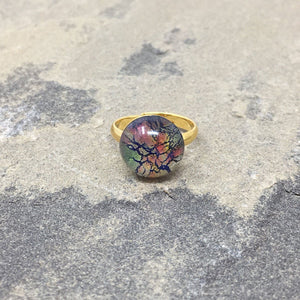 ROLAND gold and fire opal ring - 