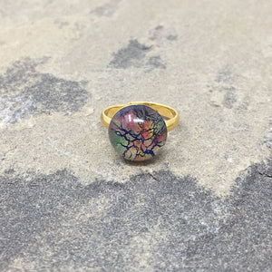 ROLAND gold and fire opal ring - 