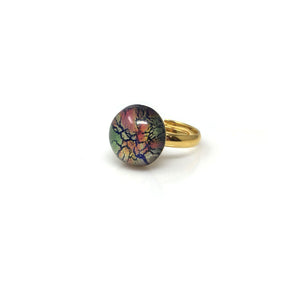 ROLAND gold and fire opal ring-GREEN BIJOU