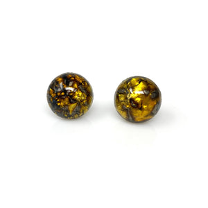 RONA dragons vein agate studs-GREEN BIJOU