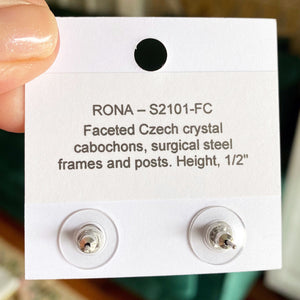 RONA faceted Czech crystal studs - 