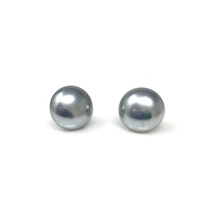 RONA grey pearl studs-GREEN BIJOU