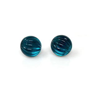 RONA ridged indicolite studs-GREEN BIJOU