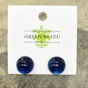 RONA ridged sapphire studs - 