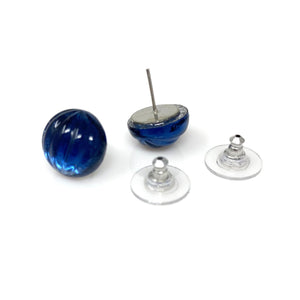 RONA ridged sapphire studs - 