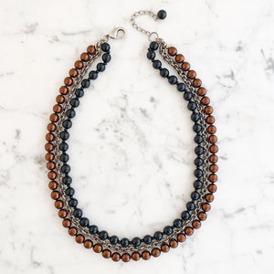 SAUNDRA black and copper pearl necklace-GREEN BIJOU