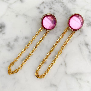 SHEA Gold Chain Jacket Earrings - 