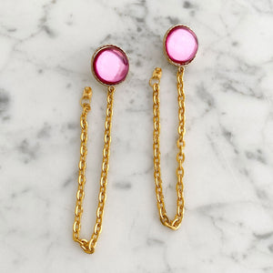 SHEA Gold Chain Jacket Earrings - 