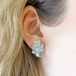 SHERMAN aurora borealis clip earrings - 