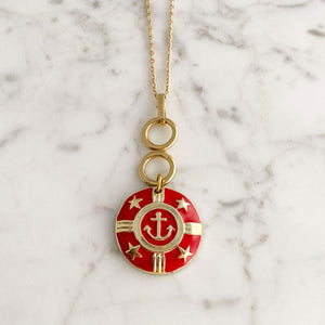 SIROIS vintage nautical pendant necklace-GREEN BIJOU