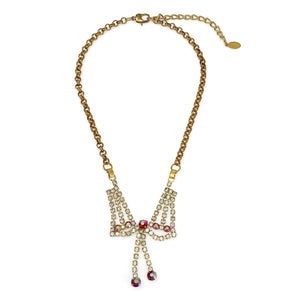 STEPHANIE rhinestone V necklace - 