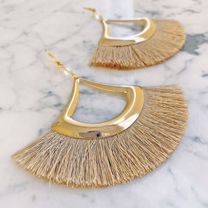 TATIYANA gold silk fan earrings - 