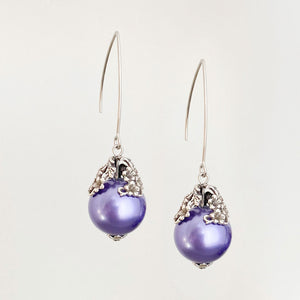 TATUM art nouveau purple pearl earrings - 