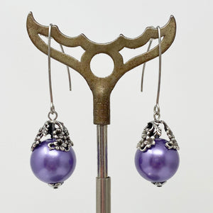 TATUM art nouveau purple pearl earrings - 