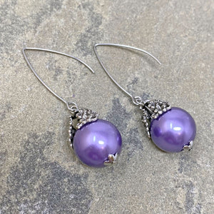 TATUM art nouveau purple pearl earrings - 