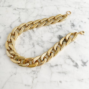 TYRA gold lightweight chunky chain necklace - 