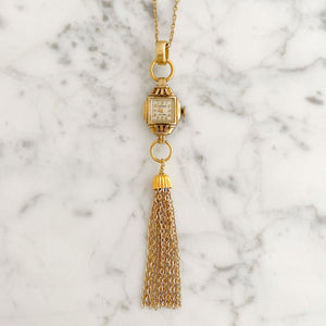 VALERIE gold watch necklace-GREEN BIJOU