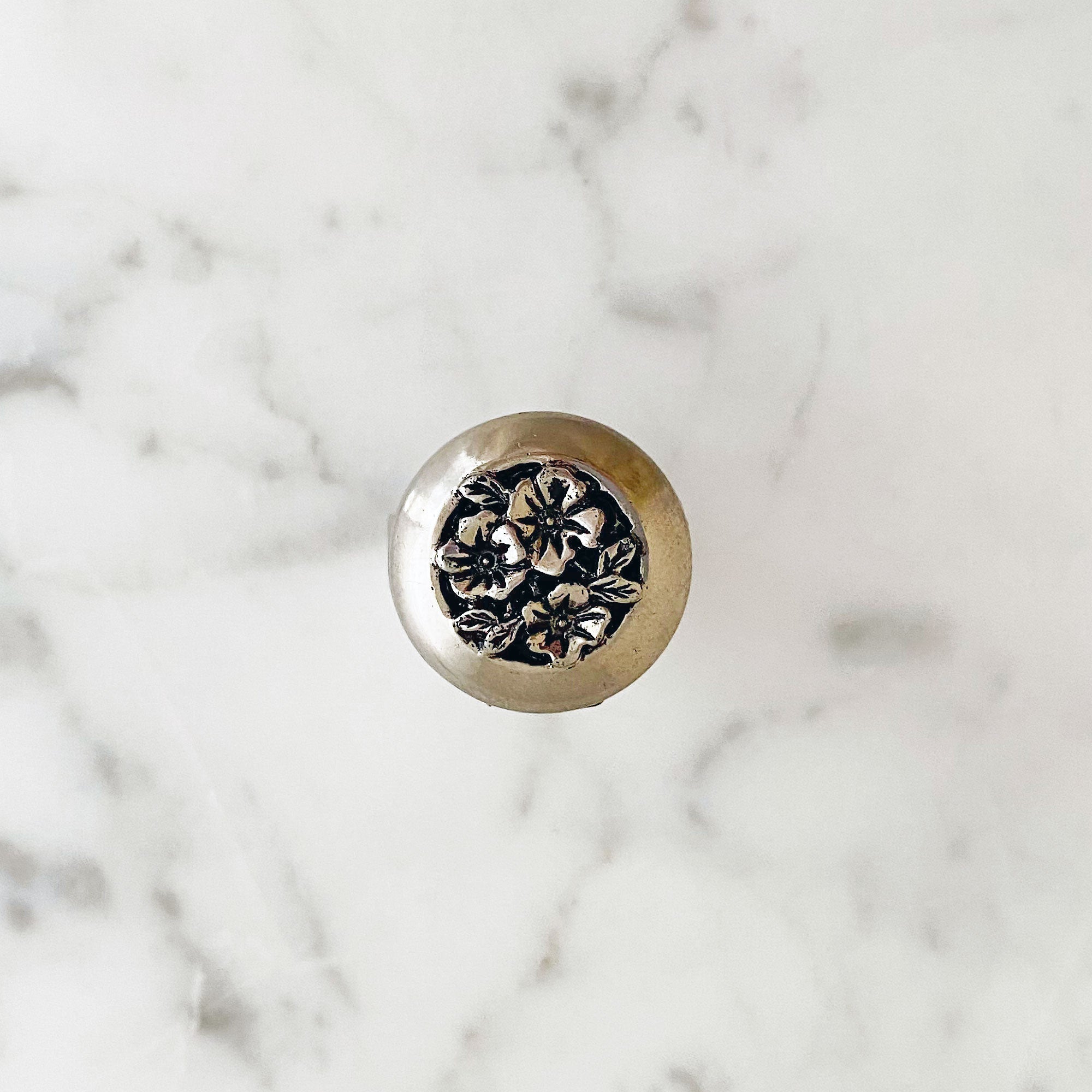 VERMONT vintage silver flower cocktail ring - 