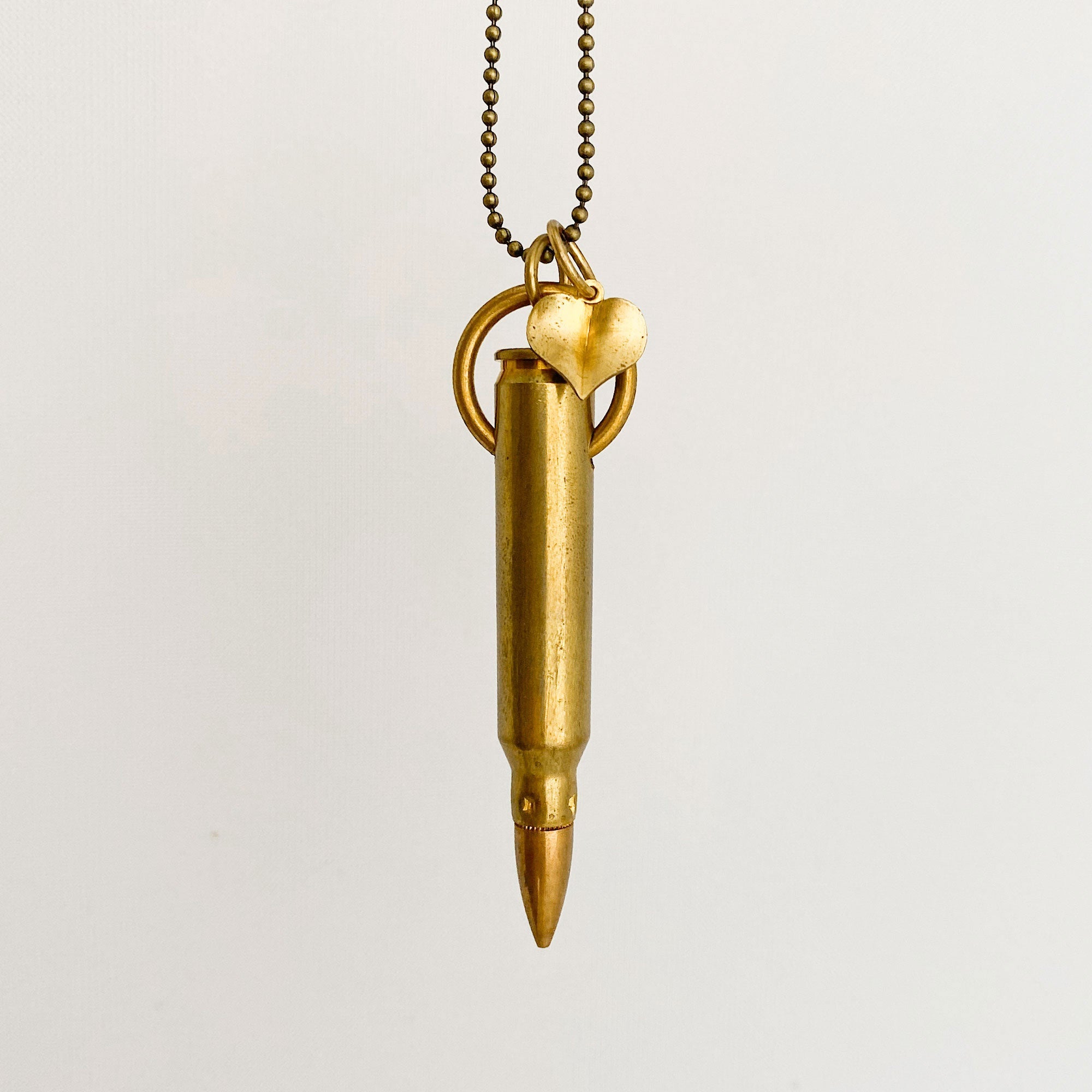 Vintage Bullet Casing Necklace | Industrial Brass Pendant Necklace | GUNSMOKE - 